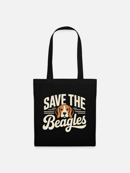 Save the Beagles Emblem - Stoffbeutel - Schwarz