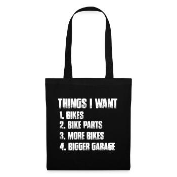 Things i want Bicycle Mountain Bike MTB Downhill - Tote Bag - black - Front