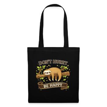 Lustige Faultier-Liebhaber-Geschenk-Kaffeetasse - Stoffbeutel - Schwarz - Vorne