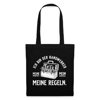 Handwerker Meine Werkstatt Mein Werkzeug - Stoffbeutel - Schwarz - Vorne