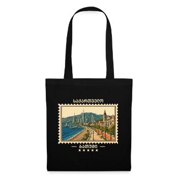 Georgien Batumi Vintage Reisemarke - Stoffbeutel - Schwarz - Vorne