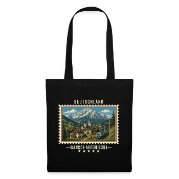 Deutschland Garmisch-Partenkirchen Vintage Reise - Stoffbeutel - Schwarz - Vorne