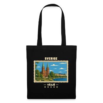Schweden Växjö Vintage Reisemarke - Stoffbeutel - Schwarz - Vorne