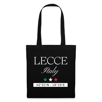 Lecce Italien Souvenir – Reise minimalistisch - Stoffbeutel - Schwarz - Vorne
