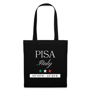 Pisa Italien Souvenir – Reise minimalistisch - Stoffbeutel - Schwarz - Vorne