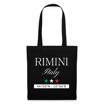 Rimini Italien Souvenir – Reise minimalistisch - Stoffbeutel - Schwarz - Vorne