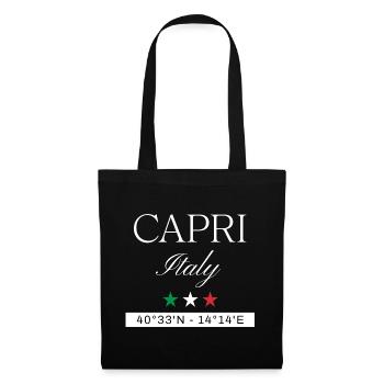 Capri Italien Souvenir – Reise minimalistisch - Stoffbeutel - Schwarz - Vorne