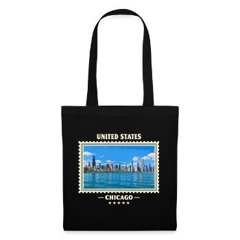 Vereinigte Staaten Chicago Vintage Reisemarke - Stoffbeutel - Schwarz - Vorne