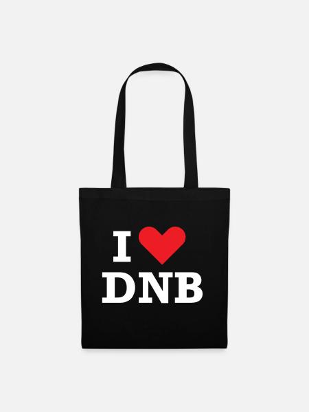 Ich liebe DNB-Musik - Stoffbeutel - Schwarz