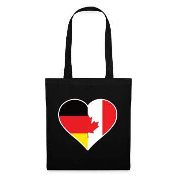 Germany Canada Flag Heart | German Canadian Gift - Stoffbeutel - Schwarz - Vorne