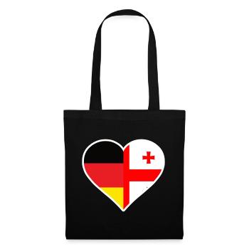 Deutschland und Georgien Herz - Stoffbeutel - Schwarz - Vorne