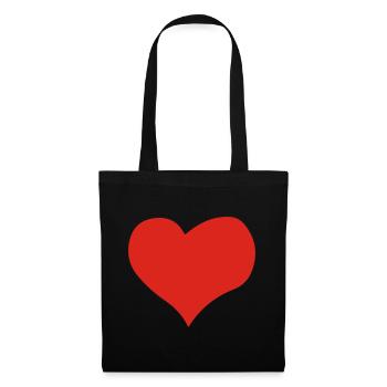Heart I: One Color Tee Design - Tote Bag - black - Front