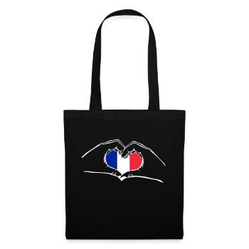 I love France - heart hands - Tote Bag - black - Front