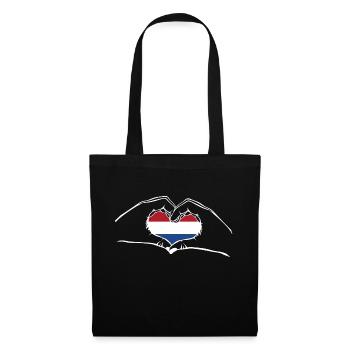 J’ai le cœur amour - Hollande - mains - Sac en tissu - noir - Devant