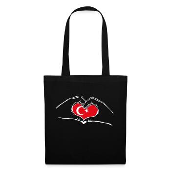 J’ai le cœur amour Turquie - mains - Sac en tissu - noir - Devant
