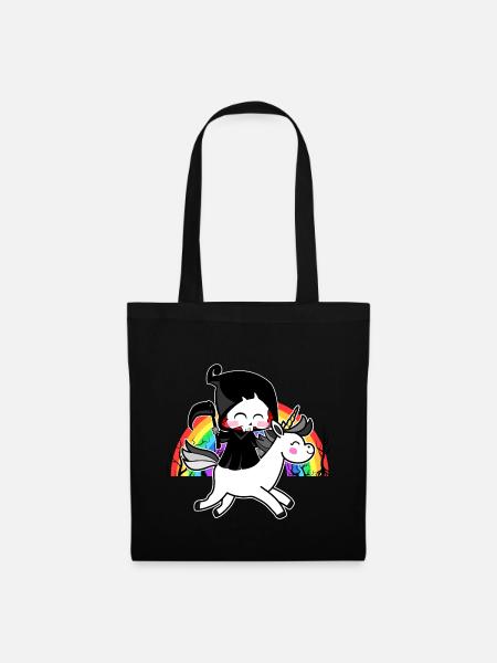 Death Is Magic - Einhorn Sensenmann Regenbogen - Stoffbeutel - Schwarz