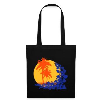 Palm Sunset - Sac en tissu - noir - Devant