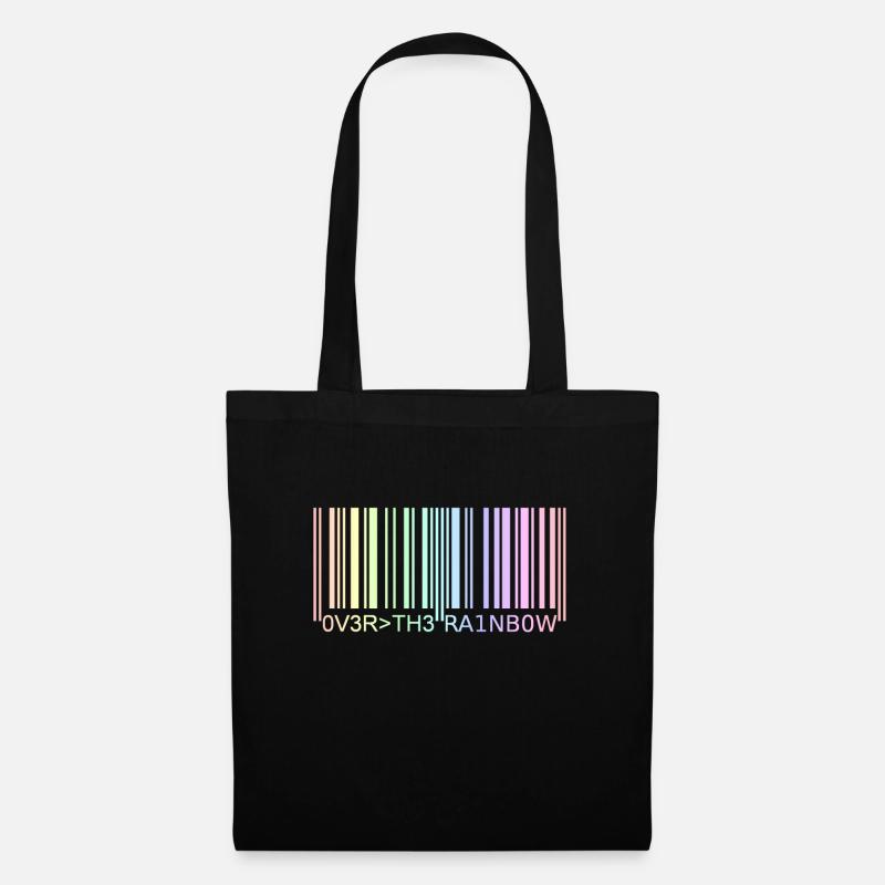 Pastel code barre - Sac en tissu - noir