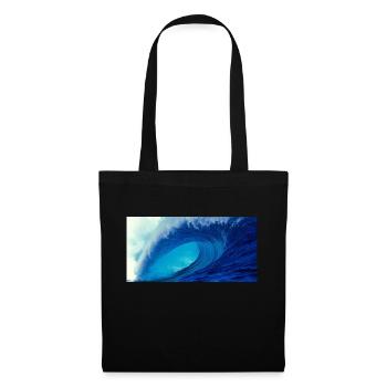 Vague bleue - Sac en tissu - noir - Devant