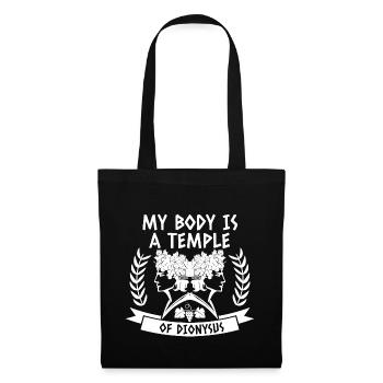 My Body Is A Temple Of Dionysus - Joy Of Alcohol - Tote Bag - black - Front