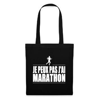 Je peux pas j'ai marathon - Sac en tissu - noir - Devant