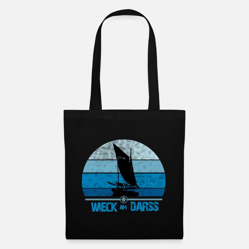 Wieck am Darss with Zeesboot - Tote Bag - black