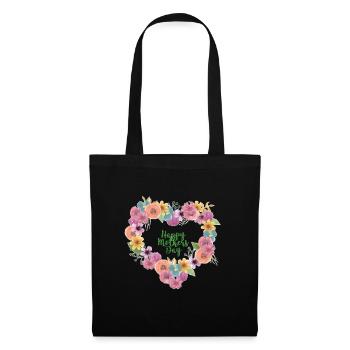 Flower Heart Mother's Day Design - Tote Bag - black - Front
