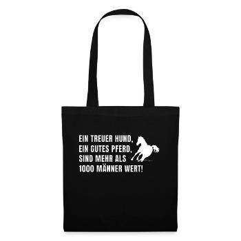 pferd pferdespruch pferdesprüche - Stoffbeutel - Schwarz - Vorne
