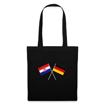 deutsch-kroatische Freundschaft Flagge Fahne - Stoffbeutel - Schwarz - Vorne