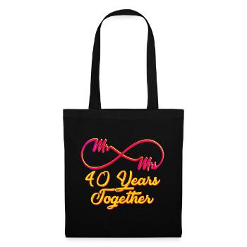 40e anniversaire de mariage - Sac en tissu - noir - Devant
