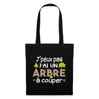 Bûcheron Forestier élagueur métier Forêt bois - Sac en tissu - noir - Devant