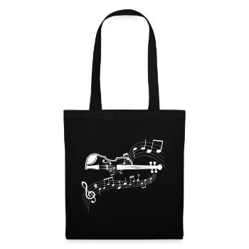Violin with flowing notes - Tote Bag - black - Front