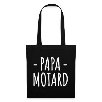 Papa motard cadeau motard, fête des pères, moto - Sac en tissu - noir - Devant