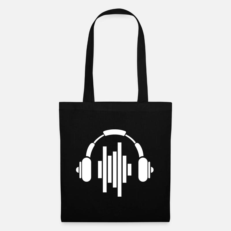Kopfhörer Symbol Musik Töne beats Dj techno dnb - Stoffbeutel - Schwarz