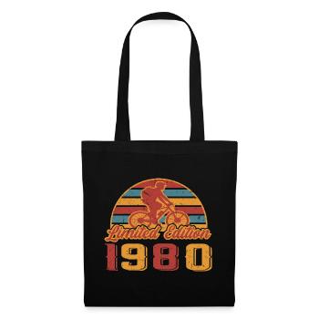 Fahrrad Fahrradfahrer Radfahrer Geburtstag 1980 - Stoffbeutel - Schwarz - Vorne