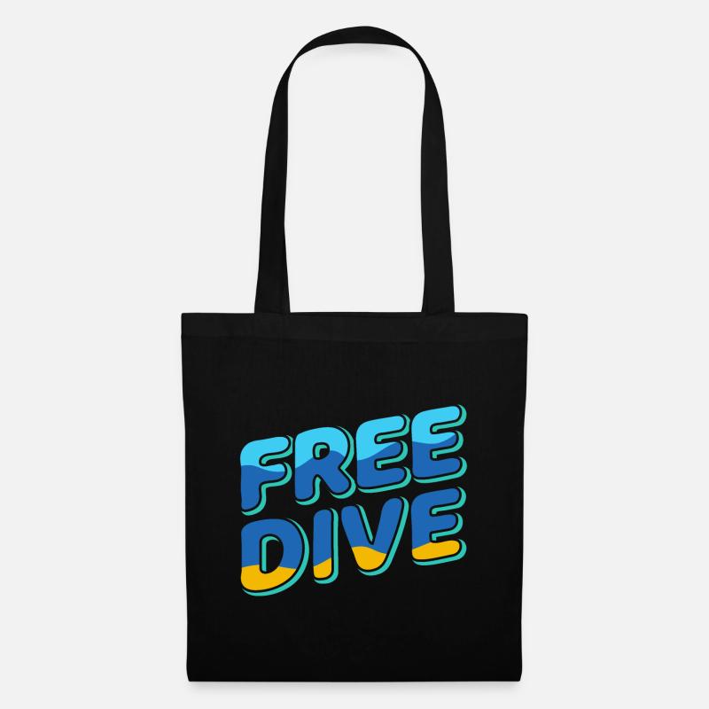 Freedive - One Breath Diving - Freediving World - Stoffbeutel - Schwarz