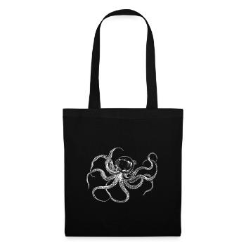 Astronautes Octopus, Octopus, Surreal Art Design - Sac en tissu - noir - Devant