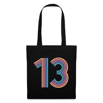 Cool Number 13 - 13 ans 13e anniversaire cadeau - Sac en tissu - noir - Devant