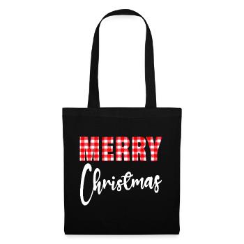 Frohe Weihnachten, originelles Design für den Weihnachtsmann - Stoffbeutel - Schwarz - Vorne