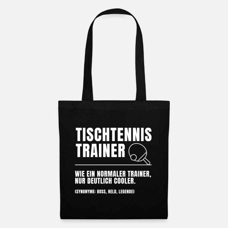 Tischtennis Trainer Definition - Stoffbeutel - Schwarz