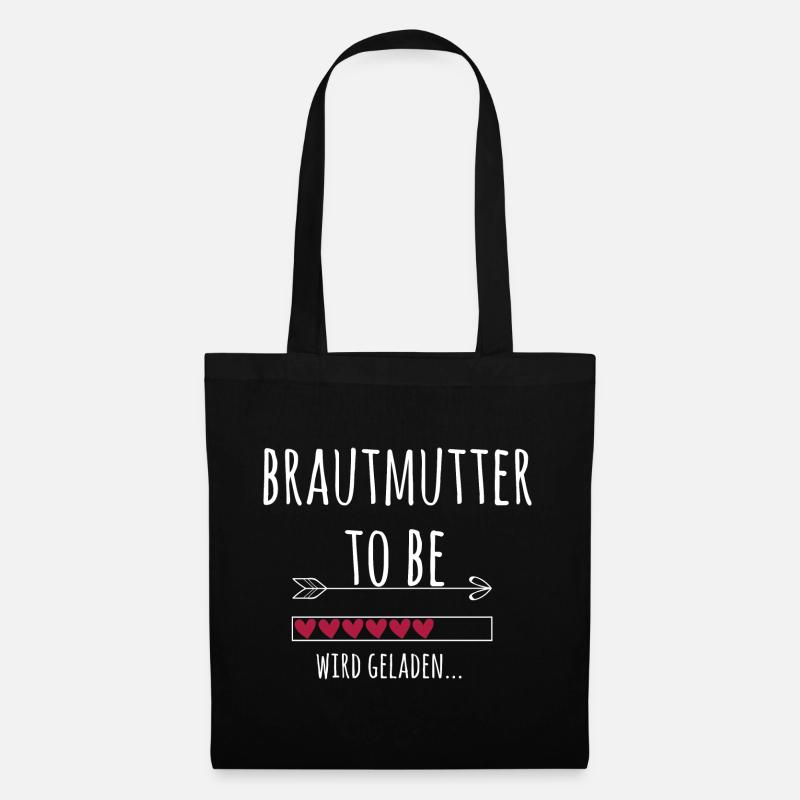 Brautmutter Ankündigung Hochzeit Verlobung - Stoffbeutel - Schwarz