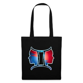 Zodiaque | signe des gémeaux - Sac en tissu - noir - Devant