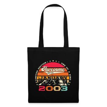 Année 2003 Janvier 20e anniversaire cadeau homme - Sac en tissu - noir - Devant