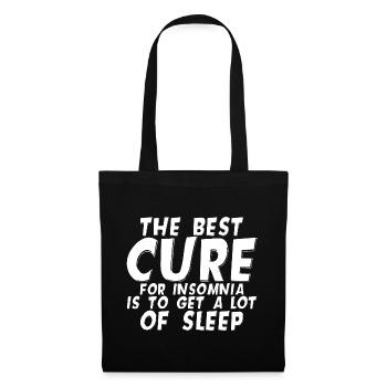 Le meilleur remède contre l’insomnie est de dormir beaucoup 1 - Sac en tissu - noir - Devant