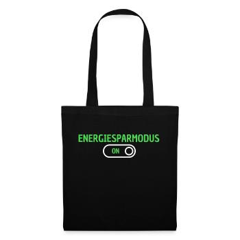 Energiesparmodus an! - Stoffbeutel - Schwarz - Vorne