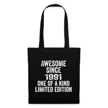 Génial depuis 1991 Unique en son genre 1991 Cadeau - Sac en tissu - noir - Devant