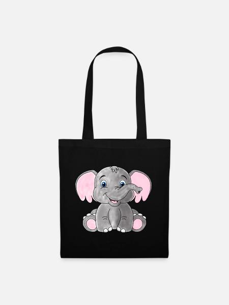 Baby Elefant - Stoffbeutel - Schwarz