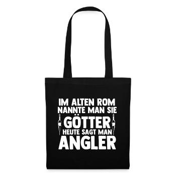 Angel Fischen Angeln Angler - Stoffbeutel - Schwarz - Vorne