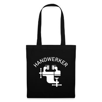 Werkzeuge Handwerker Schraubstock Symbol icon Logo - Stoffbeutel - Schwarz - Vorne