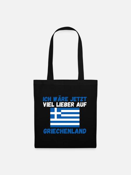 Griechen Grieche Griechenland - Stoffbeutel - Schwarz